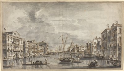 O Grande Canal Olhando para a Saudação e o Dogana de Francesco Tironi