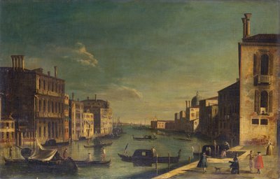 O Grande Canal olhando para o leste do Campo San Vio em direção ao Bacino (óleo a bordo)) de Francesco Tironi