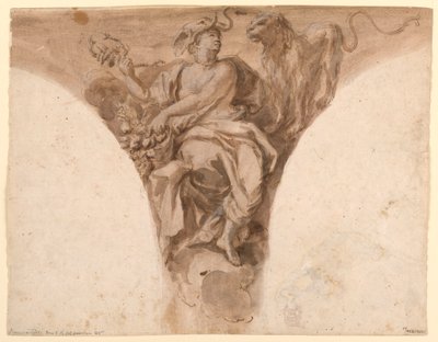 África, Design para um Pendente no Vestíbulo Batismal de São Pedro, Roma de Francesco Trevisani