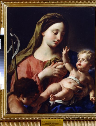 A Virgem e a Criança. Pintura de Francesco Trevisani (1656-1746). Óleo sobre tela, 76,5 x 69,5 cm. Arte italiana, estilo barroco. Galeria de Arte Regional, Tambov (Rússia). de Francesco Trevisani