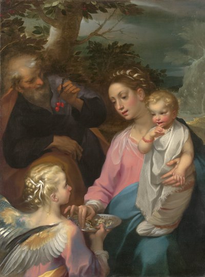 The Rest on the Flight into Egypt, c.1569 (óleo sobre tela) de Francesco Vanni