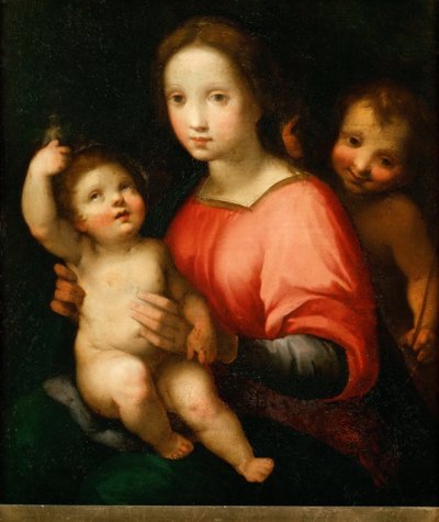 Virgem e criança com João Batista como menino - Francesco Vanni (1563-1610). Óleo sobre madeira, ca. 1600. Dimensão : 54x46 cm. Museu de História de Arte, Vienne de Francesco Vanni