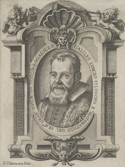 Retrato de Galileu Galilei, 1613. de Francesco Villamena