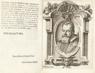 Retrato de Galileu Galilei, 1623 de Francesco Villamena