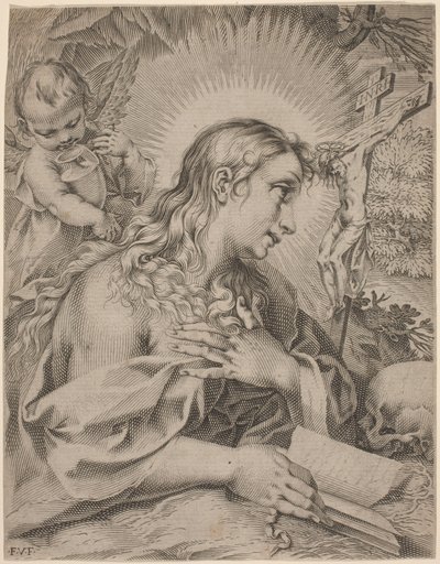 A Madalena Penitente de Francesco Villamena after Francesco Vanni