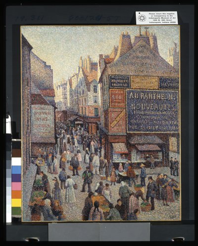 La Rue Mouffetard (óleo sobre tela) de Francesco Vinea