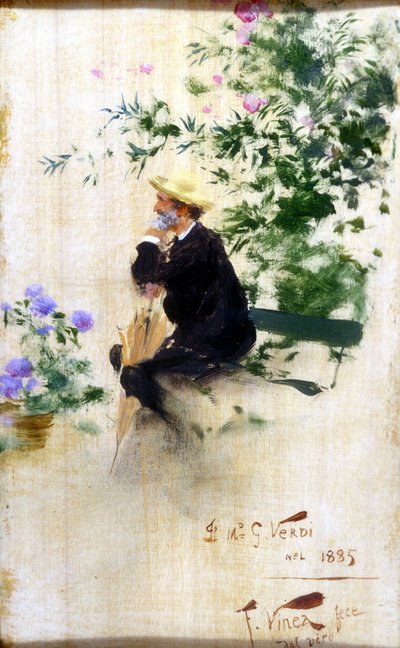 Retrato de Giuseppe Verdi de Vinea Francesco (1845 - 1902). 1885. Museu de La Scala, Milão. de Francesco Vinea