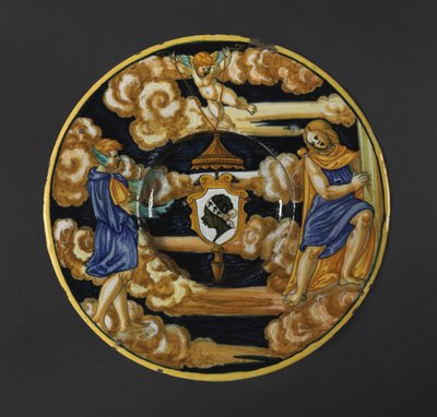Placa com as Armas da Família Pucci, 1532. de Francesco Xanto Avelli