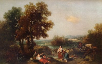 Paisagem com figuras, século XVIII, 1915 de Francesco Zuccarelli