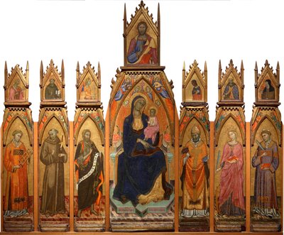 Madonna e criança. Cristo e Santos de Francesco dAntonio da Ancona