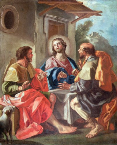 A Ceia em Emaús (óleo sobre tela) de Francesco de (attr. to) Mura