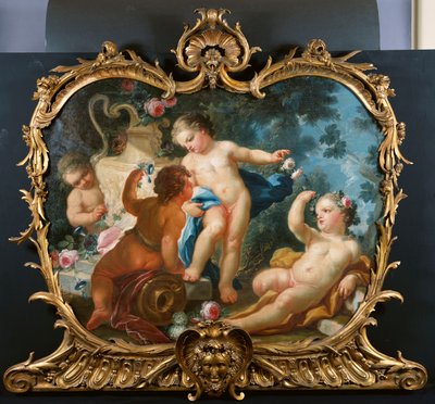 Um Overdoor com Putti Disporting de Francesco de Mura