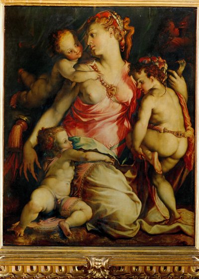 Caridade (pintura sobre madeira) de Francesco de Rossi Salviati