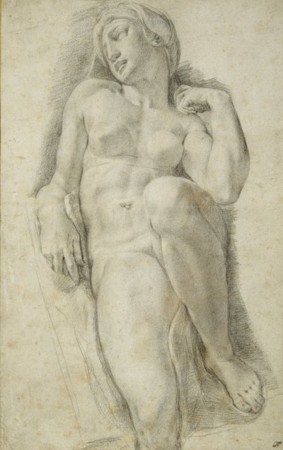 Aurora, depois de Michelangelo Buonarroti (giz preto sobre papel branco) de Francesco de Rossi Salviati Cecchino