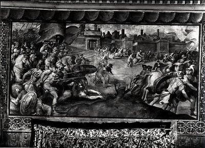Charles V (1500-58) Contra os Luteranos (fresco) (foto a p/b) de Francesco de Rossi Salviati Cecchino
