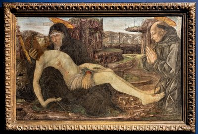 Lamentação com cliente representado como São Francisco, de Francesco del Cossa de Francesco del Cossa