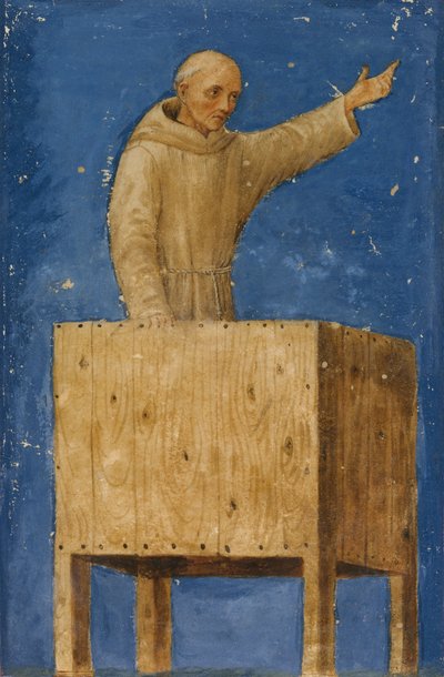 São Bernardino Pregando de um púlpito, ca. 1470-75. de Francesco di Giorgio Martini