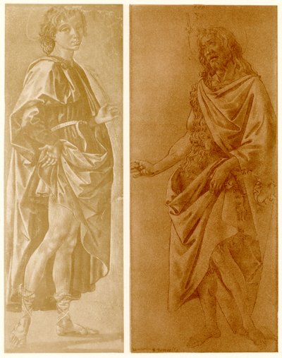 Estudo sobre um jovem santo em pé com uma palmeira de Francesco di Stefano Pesellino