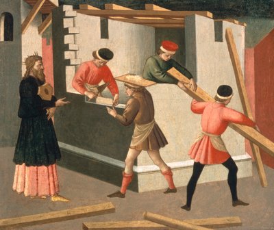 A construção do templo de Jerusalém, c.1445 (tempera no painel) de Francesco di Stefano Pesellino