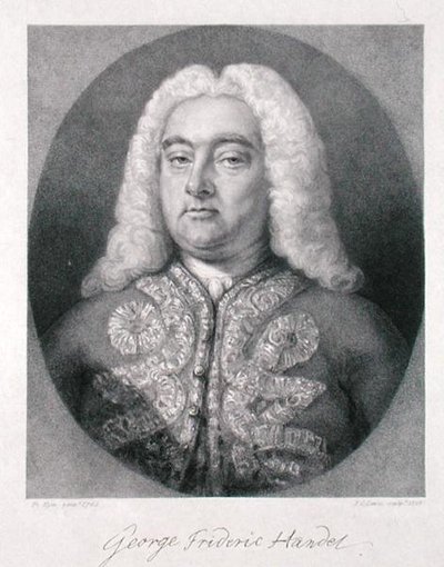 George Frederick Handel (1685-1759) gravada por Frederick Christian Lewis I (1779-1856) 1828 (gravura) de Francis (after) Kyte