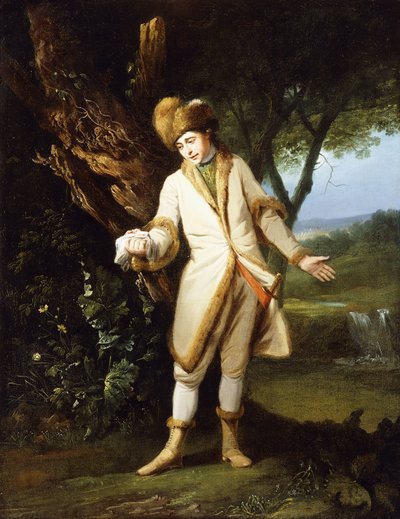 Retrato do ator, William Powell (1735-1769), como "póstumo" em Cymbeline Act V, Scene I de Francis (attr. to) Wheatley