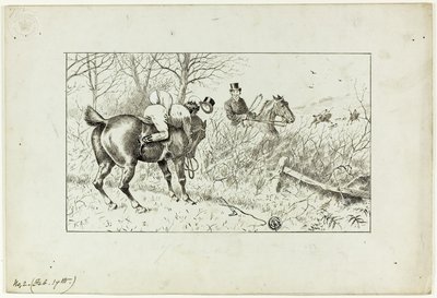 Cena de caça: Cavalo e cavaleiro atirado de Francis Arthur Fraser