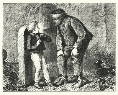 Ilustração para grandes expectativas de Charles Dickens (gravura) de Francis Arthur Fraser