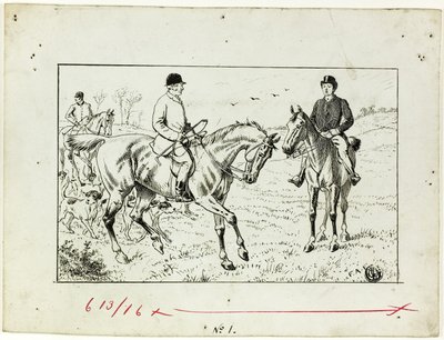 Três cavaleiros numa caçada de Francis Arthur Fraser