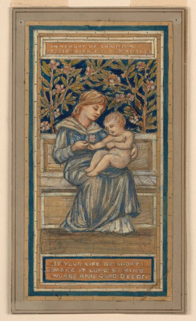 Projeto para Vitral em Memória de Christina Trask de Francis Augustus Lathrop