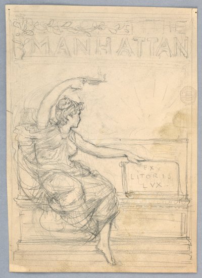 Design para a capa da Manhattan Illustrated Monthly Magazine de Francis Augustus Lathrop
