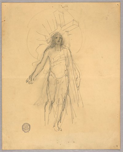 Esboço para a Figura Central na Ascensão de Francis Augustus Lathrop