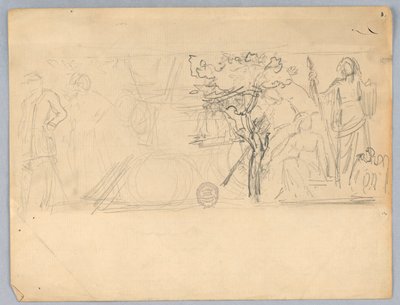Esboço para um mural de parede de Francis Augustus Lathrop
