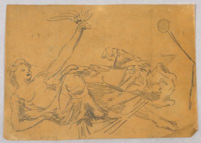 Esboço de figura feminina com uma pomba de Francis Augustus Lathrop