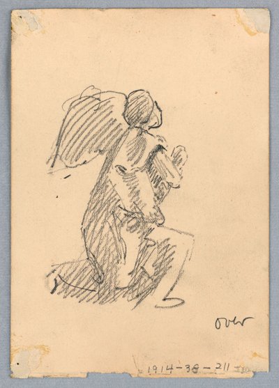 Esboço do anjo ajoelhado de Francis Augustus Lathrop