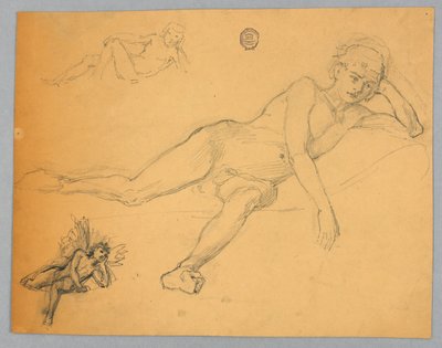 Esboço de um nu masculino de Francis Augustus Lathrop