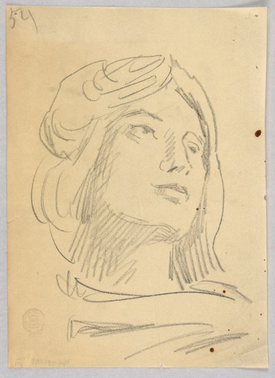 Esboço da cabeça de uma mulher de Francis Augustus Lathrop