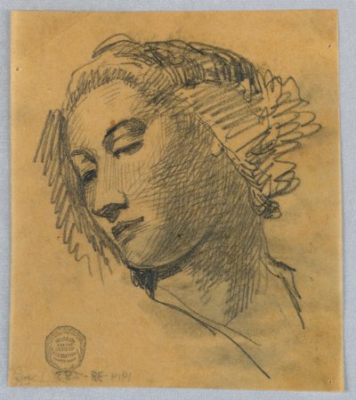 Esboço da cabeça de uma mulher de Francis Augustus Lathrop