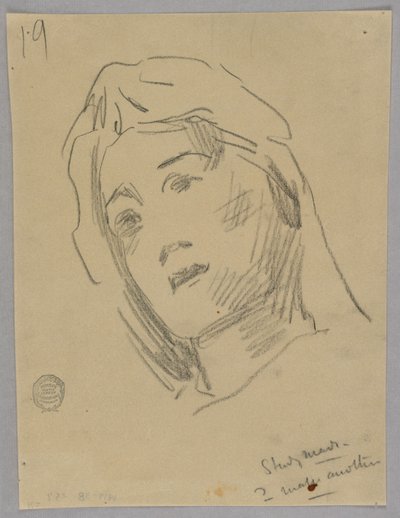 Esboço da cabeça de uma mulher de Francis Augustus Lathrop