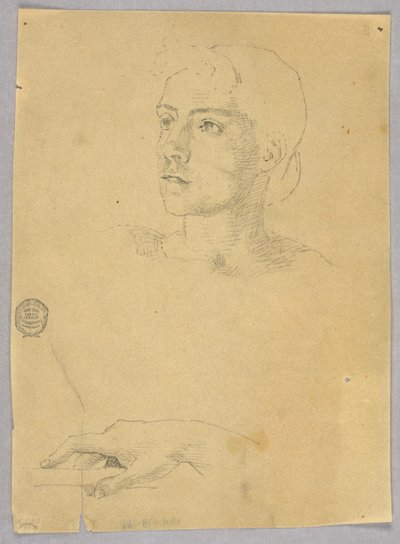 Esboço da cabeça e mão de uma mulher de Francis Augustus Lathrop