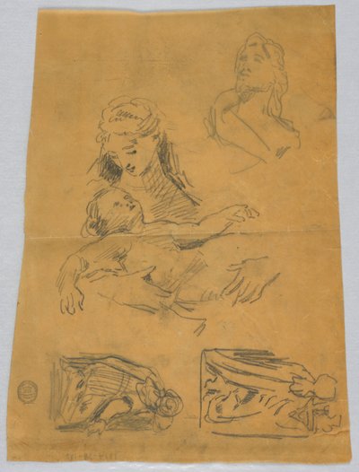 Esboços da Virgem e dos Magos de Francis Augustus Lathrop