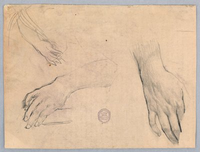 Estudos de mãos de Francis Augustus Lathrop