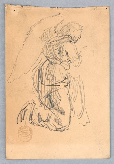 Estudo para um anjo em adoração de Francis Augustus Lathrop