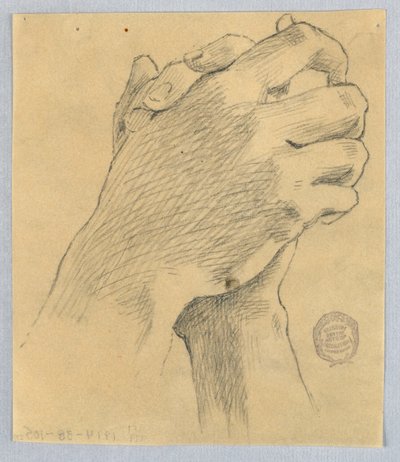 Estudo das mãos entrelaçadas de Francis Augustus Lathrop