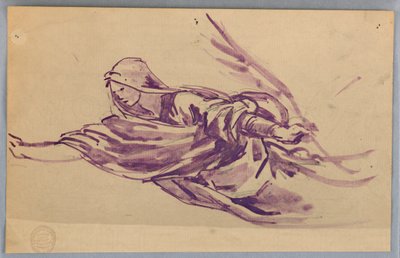 Estudo de figura drapeada com palma de Francis Augustus Lathrop