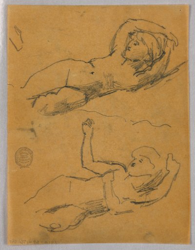 Dois esboços de nus femininos de Francis Augustus Lathrop
