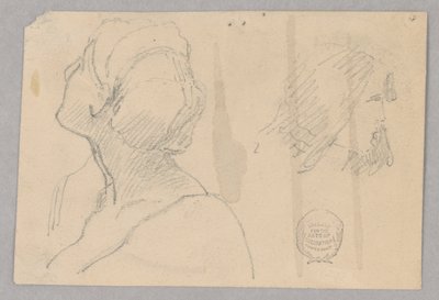 Dois esboços da cabeça de uma mulher de Francis Augustus Lathrop