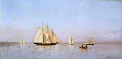 Haverstraw Bay sobre o Hudson (óleo sobre tela) de Francis Augustus Silva