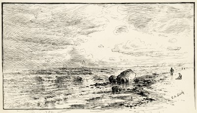A praia perto de Point Judith, Rhode Island de Francis Augustus Silva
