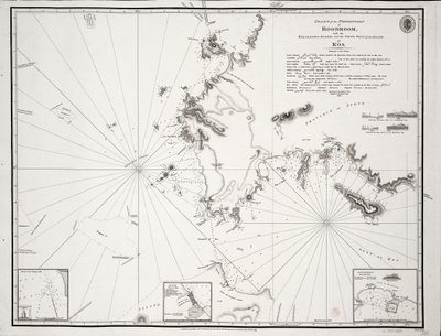 Carta do promontório de Boodroom com as ilhas Karabaghla e a ponta norte da ilha de Kos ... por Francis Beaufort F.R.S. ... 1811 de Francis Beaufort