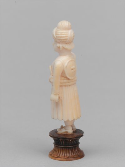 Peão preto, peça de xadrez, Índia, 1820 por volta de de Francis Bedford